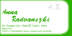 anna radvanszki business card